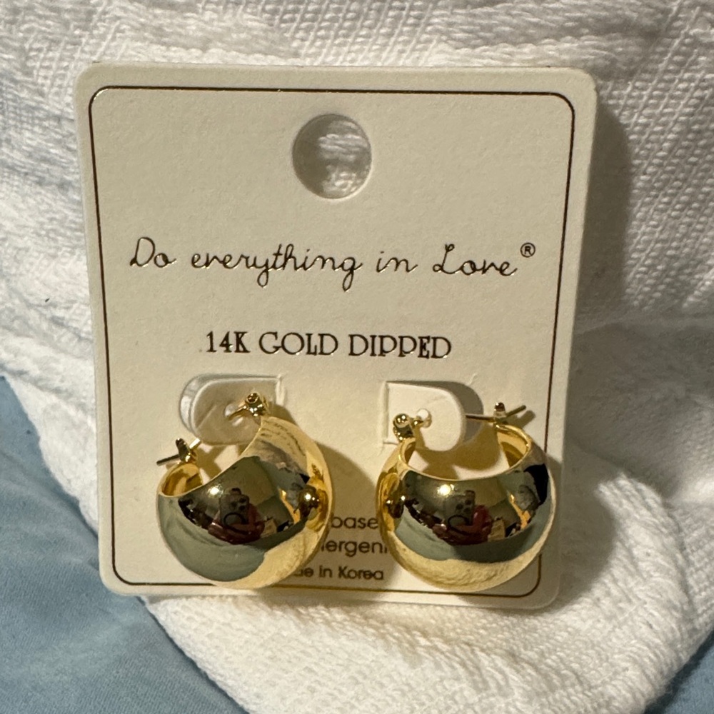 Do Everything in Love 14K Gold Dipped Earrings